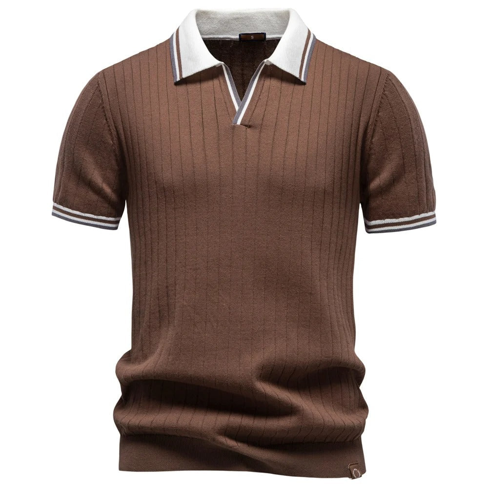 Polo Old Money Colarinho Contraste