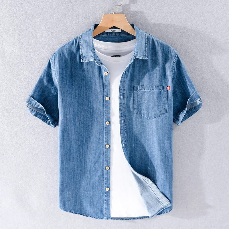 Camisa Jeans Alessandro Pietra 100% Algodão