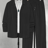 Conjunto Masculino Textura Ondulada Branco