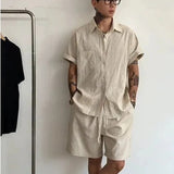 Conjunto Masculino em Linho e Algodão Bege