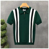 Polo Tricô Listrada Zíper