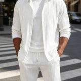 Conjunto Masculino Textura Ondulada Branco