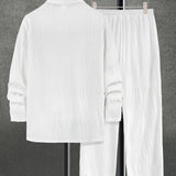 Conjunto Masculino Textura Ondulada Branco