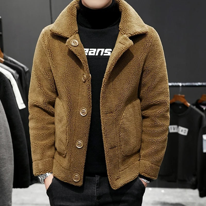 Jaqueta Masculina Acolchoada Inverno com Forro de Lã Dupla Face
