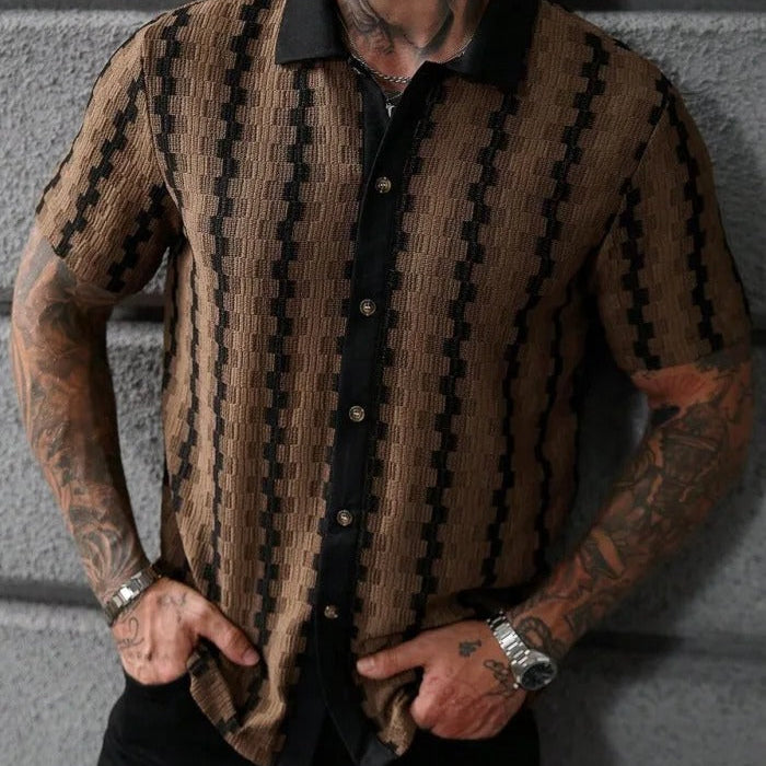 Camisa Tricô Listras Xadrez Vintage