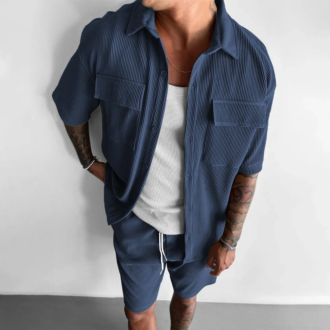 Conjunto Masculino Veludo Cotelê Branco
