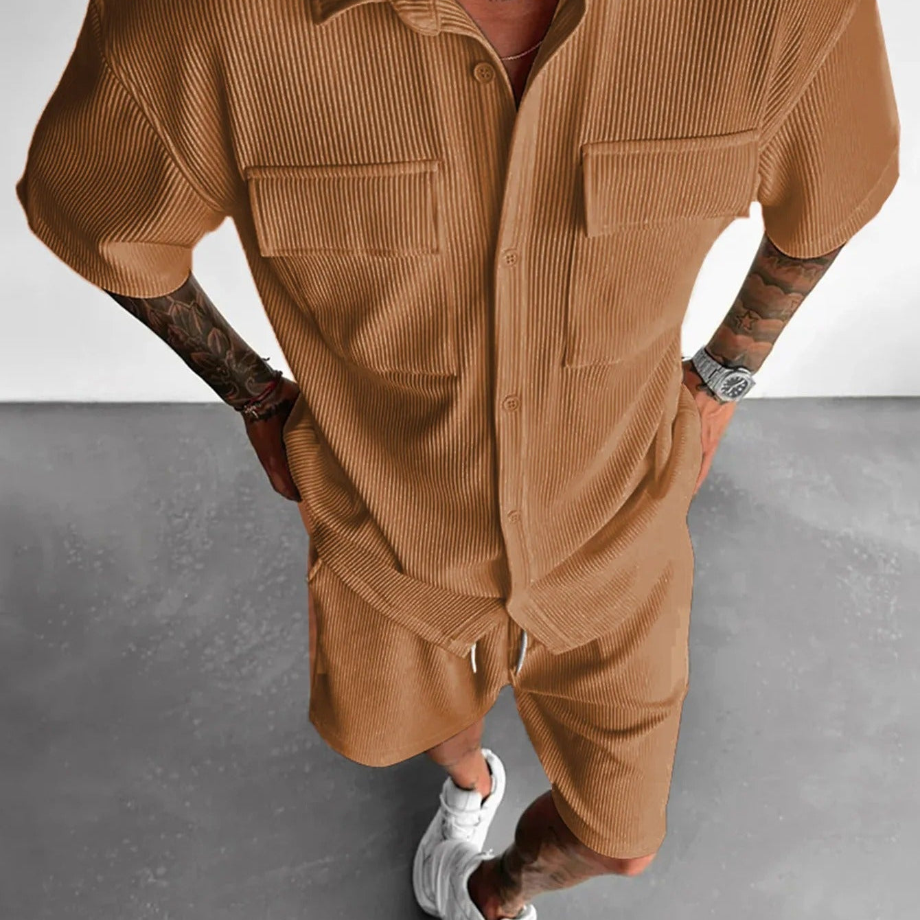 Conjunto Masculino Veludo Cotelê Branco