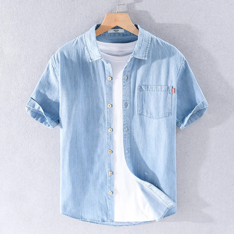 Camisa Jeans Alessandro Pietra 100% Algodão