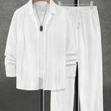 Conjunto Masculino Textura Ondulada Branco