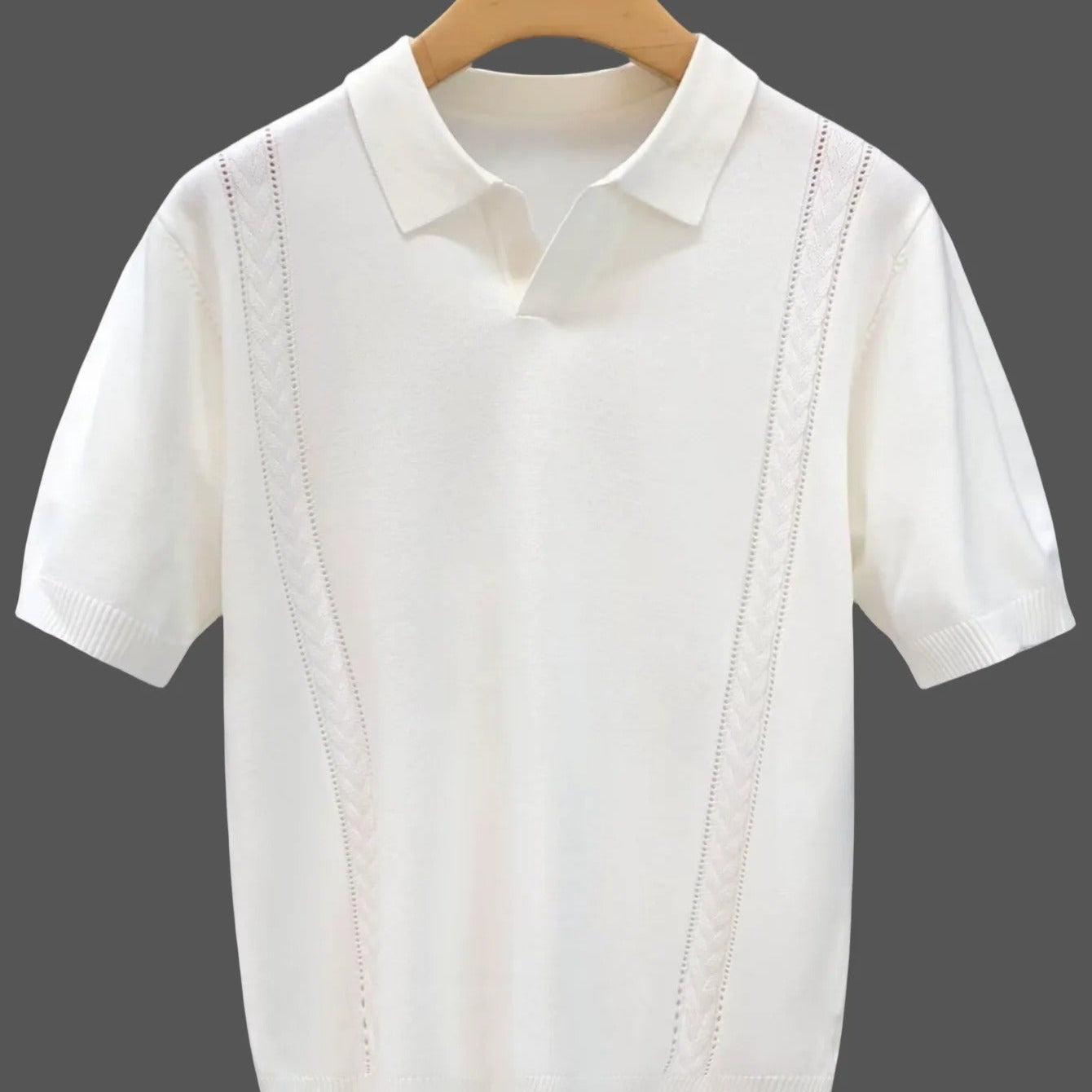 Polo Tricô Seda Gelada Branca