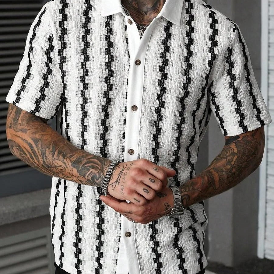 Camisa Tricô Listras Xadrez Vintage
