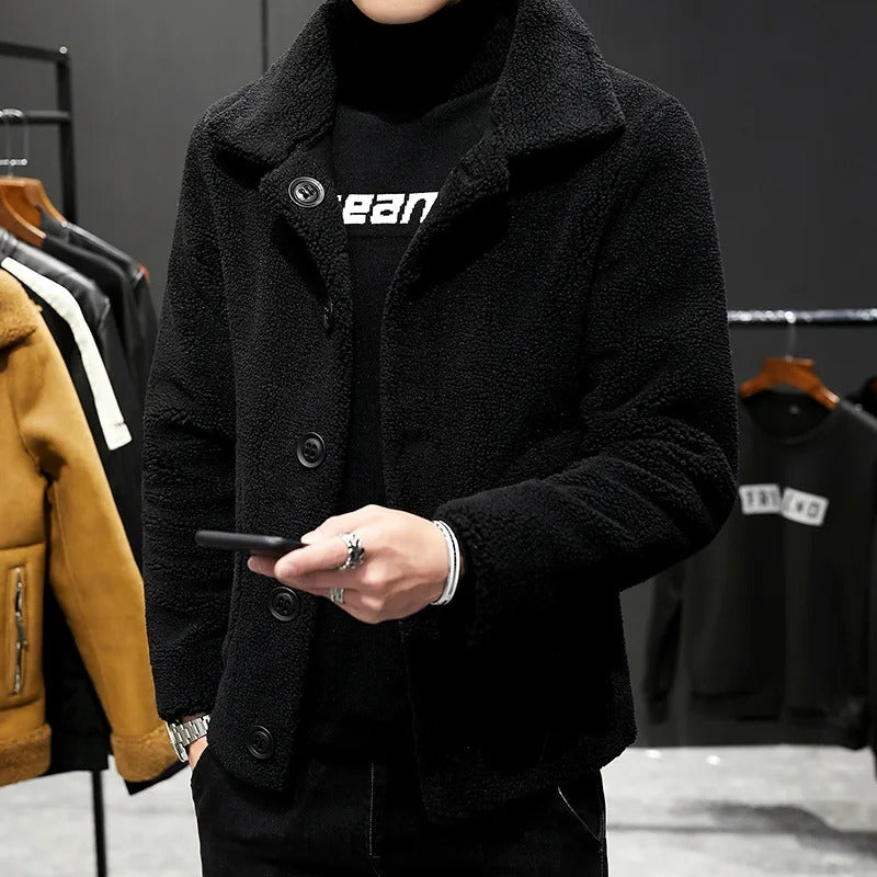 Jaqueta Masculina Acolchoada Inverno com Forro de Lã Dupla Face