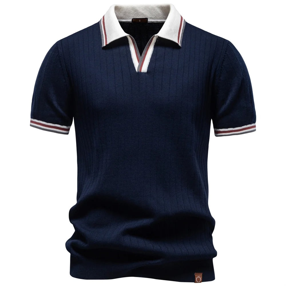 Polo Old Money Colarinho Contraste
